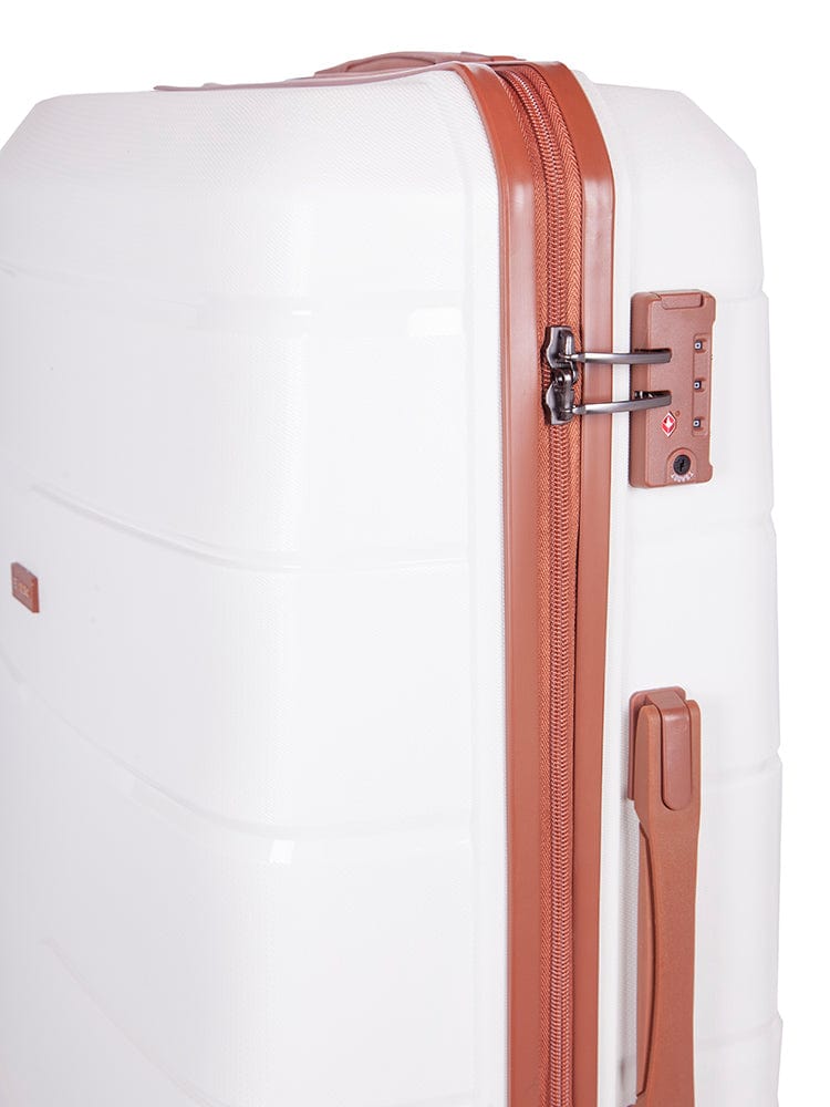 CELLINI Luggage Cellini Spinn Cabin Trolley Case White/Tan (7134123458649)