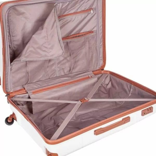 CELLINI Luggage Cellini Spinn Large 4 Wheel Trolley Case White/Tan (7234703720537)