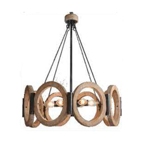 Chandeliers CHANDELIER Chandelier ELR-4062 Round Black And Silver Wood (7237448826969)