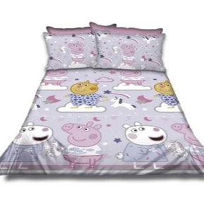 Character Linen Duvet Cover Single Peppa Pig Unicorn Peppa Duvet Cover Set (2061586169945)