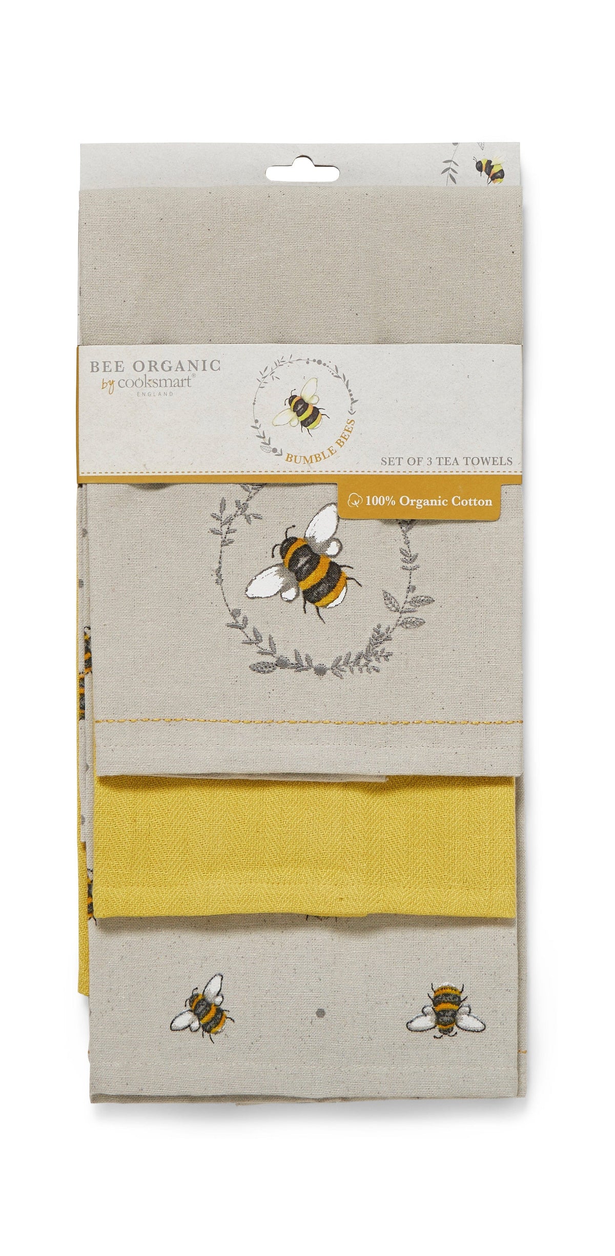 Cooksmart Teapot Cooksmart Bumble Bee Tea Towels Set of 3 CS1760 (7175442923609)