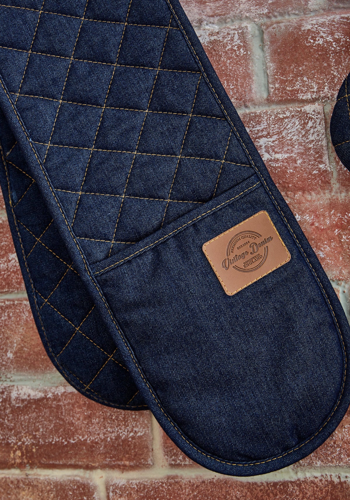 Cooksmart Teapot Cooksmart Oxford Denim Double Oven Glove CS9914 (7175851769945)