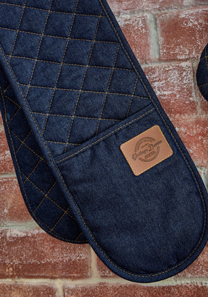 Cooksmart Teapot Cooksmart Oxford Denim Double Oven Glove CS9914 (7175851769945)