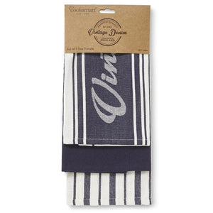Cooksmart Teapot Cooksmart Oxford Denim Tea Towel Set of 3 CS9908 (7175847051353)