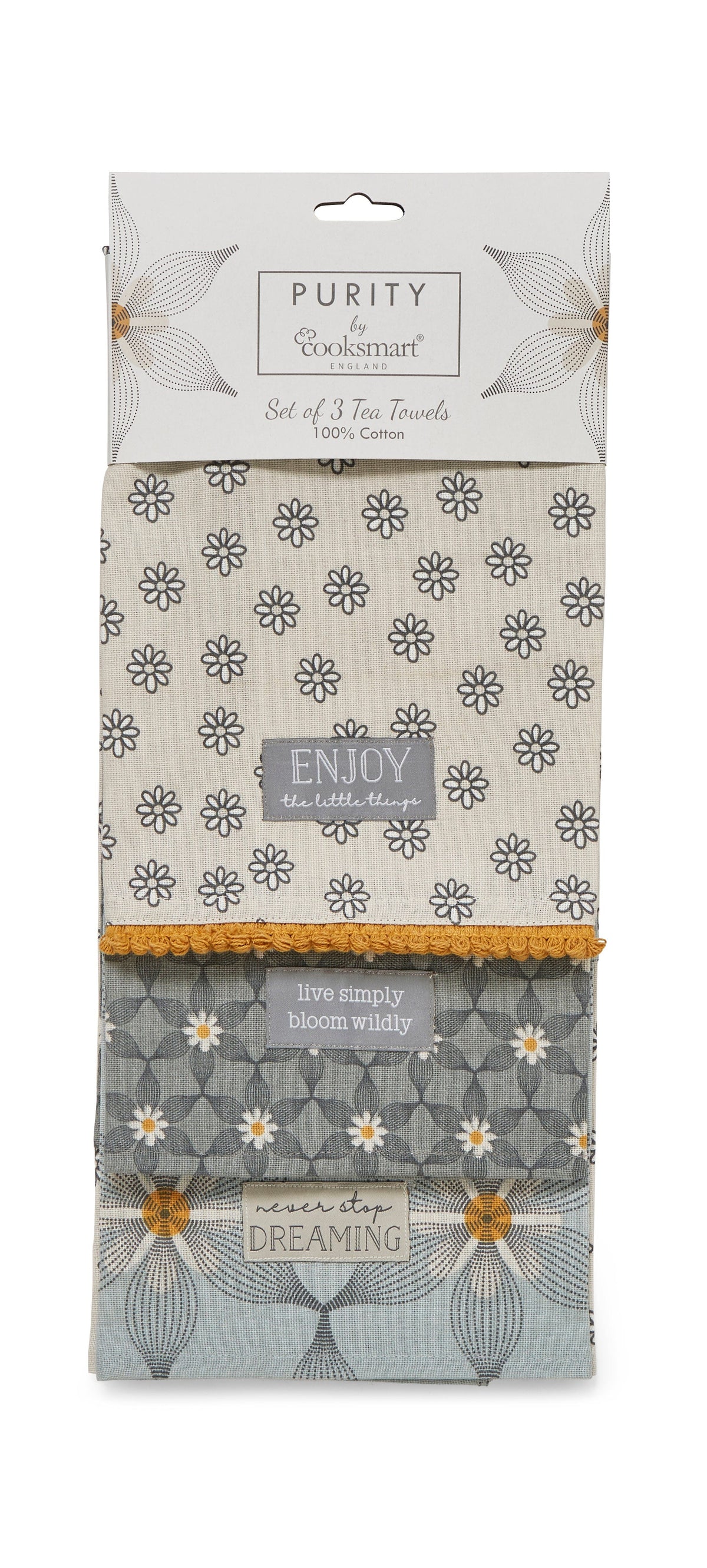 Cooksmart Teapot Cooksmart Purity Tea Towels Set of 3 CS1857 (7175838498905)