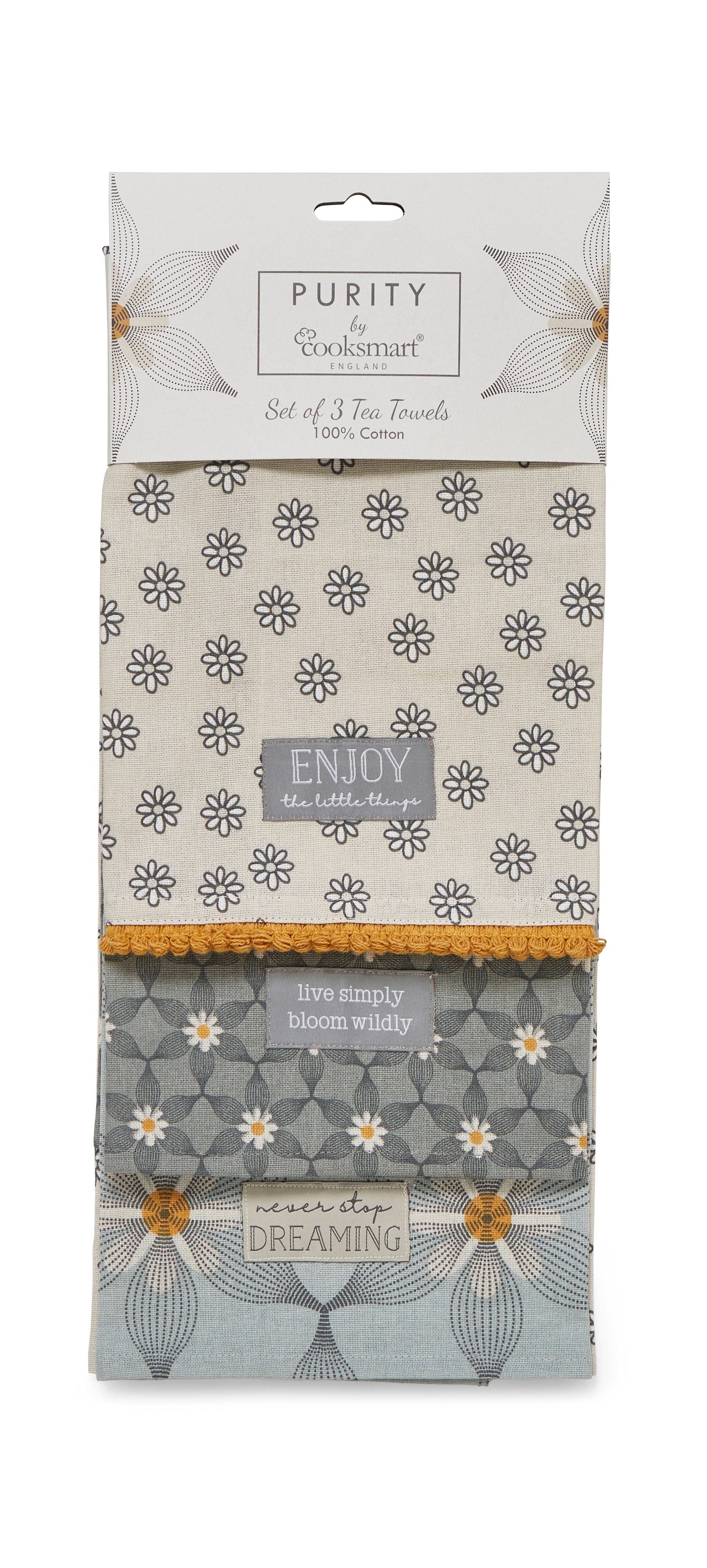 Cooksmart Teapot Cooksmart Purity Tea Towels Set of 3 CS1857 (7175838498905)