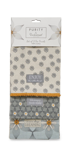 Cooksmart Teapot Cooksmart Purity Tea Towels Set of 3 CS1857 (7175838498905)