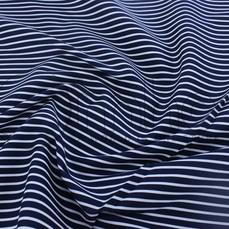 COTTON Dress Fabrics Navy Printed Stretch Cotton Fabric 140cm (7226710261849)