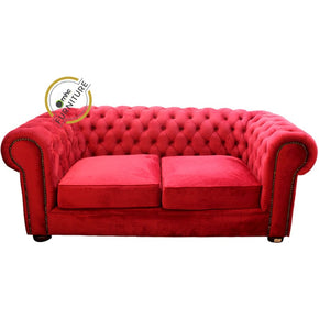 couches 3 piece lounge suites 2 Division Chesterfield Crimson Velvet (6805374337113)