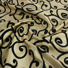 Curtaining Material Flock Taffeta Medallion (7137472577625)