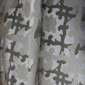 Curtaining Material Uber Jacquard Curtain Material Beige/Bronze 280cm (6960622403673)