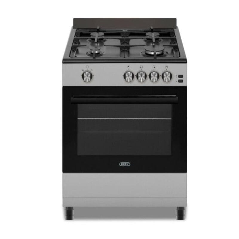 Defy 4 Burners 60cm Silver Black Gas Stove | mhcworld.co.za (6566537298009)