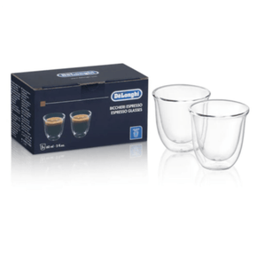 Delonghi CAPPUCCINO DeLonghi 60ML Espresso Double Wall Glasses Set of 2 DLSC310 (6982919356505)