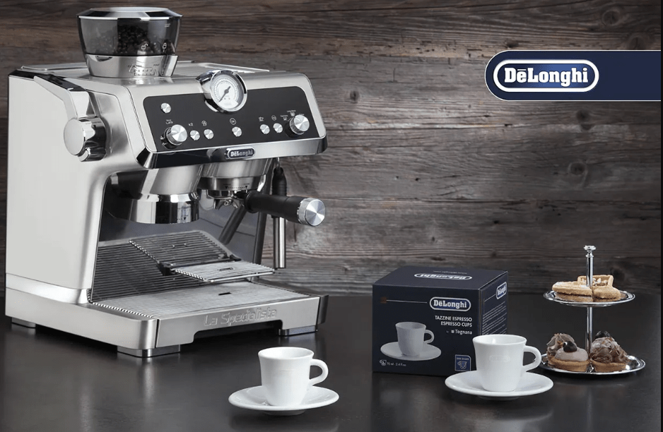 Delonghi CAPPUCCINO DeLonghi Espresso Cups & Saucers, Set of 2 DLSC308 (7034219364441)