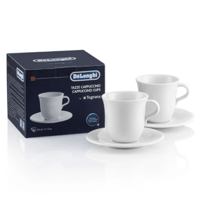 Delonghi CAPPUCCINO DeLonghi Porcelain Cappuccino Cups & Saucers, Set of 2 DLSC309 (7034676379737)