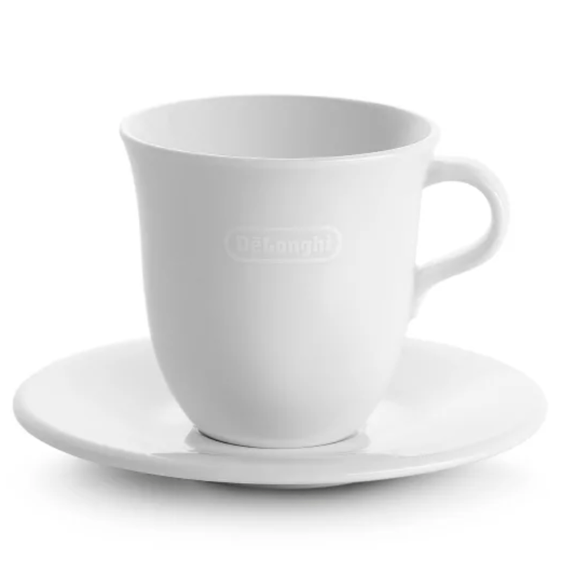 Delonghi CAPPUCCINO DeLonghi Porcelain Cappuccino Cups & Saucers, Set of 2 DLSC309 (7034676379737)