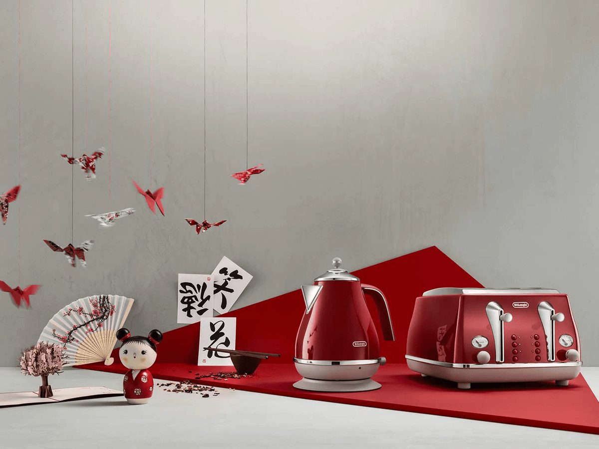 Delonghi KETTLE Delonghi Icona Capitals Kettle Red KBOC3001.R (2061796245593)