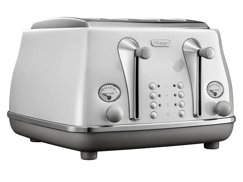Delonghi TOASTER Delonghi 4 Slice Icona Capitals Toaster White CTOC4003.W (2061796212825)