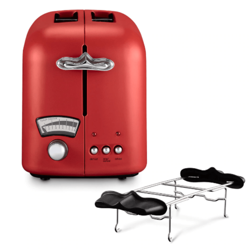 Delonghi TOASTER Delonghi Argento 2 Slice Toaster Red CTO21.R1 (6560126140505)