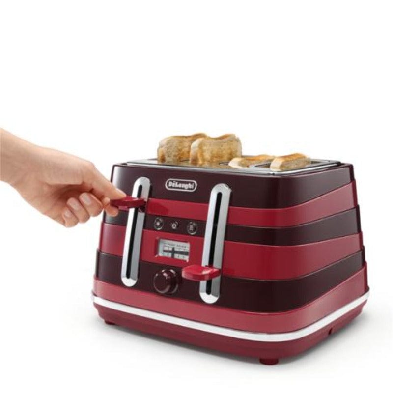 Delonghi TOASTER Delonghi Avvolta Class Toaster CTAC4003.R Red 4 Slices (4762705461337)