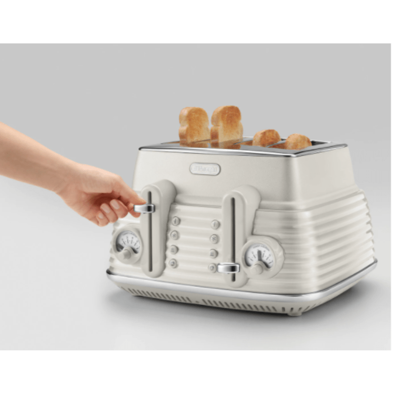 Delonghi Selections 4 Slice Toasters Limestone White CTZS4003.W for