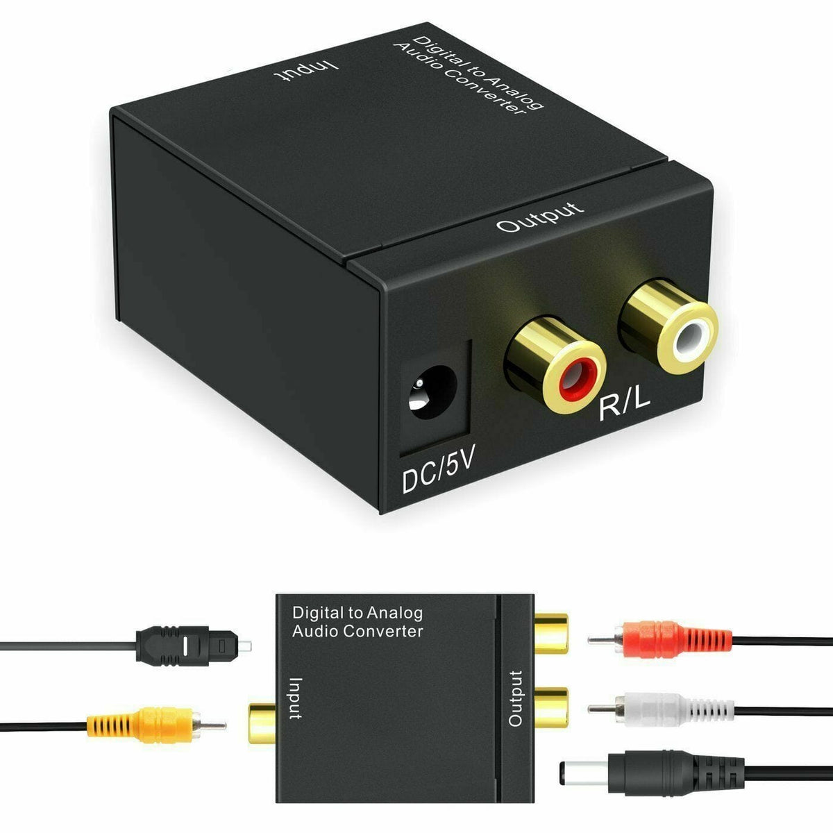 Digital Adapter Digital Optical Coax to Analog RCA L/R Audio Converter Adapter (6737907777625)