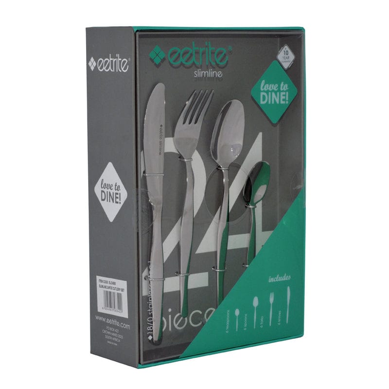 EETRITE CUTLERY Eetrite slimline 24 piece cutlery set (6562696921177)