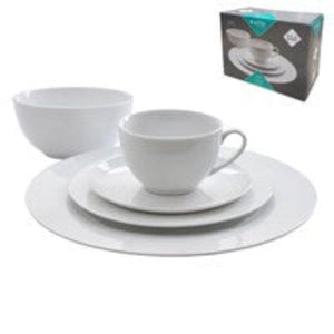 EETRITE Kitchen Eetrite Just White Porcelain Dinner Set 20 Piece ER1272 (6985483354201)