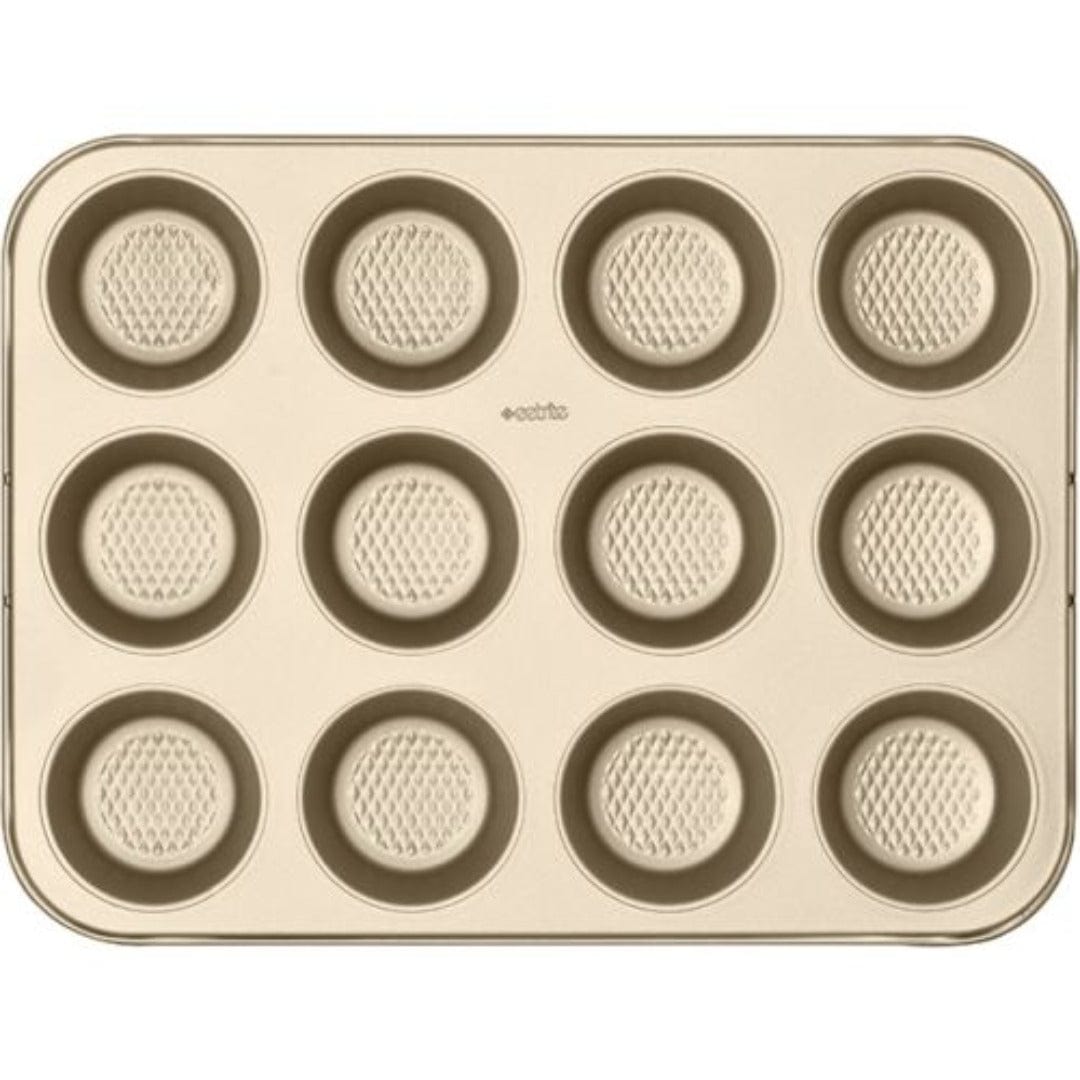 EETRITE MUFFIN TIN Eetrite Non Stick 12 Cup Muffin Pan Gold ER0483 (7145360556121)