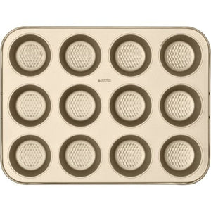 EETRITE MUFFIN TIN Eetrite Non Stick 12 Cup Muffin Pan Gold ER0483 (7145360556121)