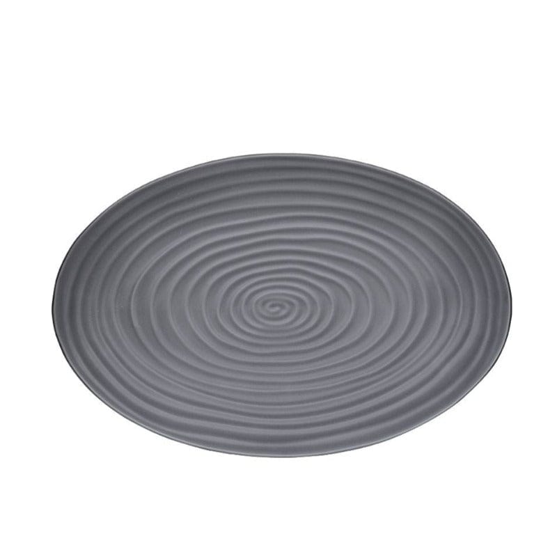 EETRITE Platter Eetrite Ripple Oval Platter Grey 40cm ER0301 (6972202188889)