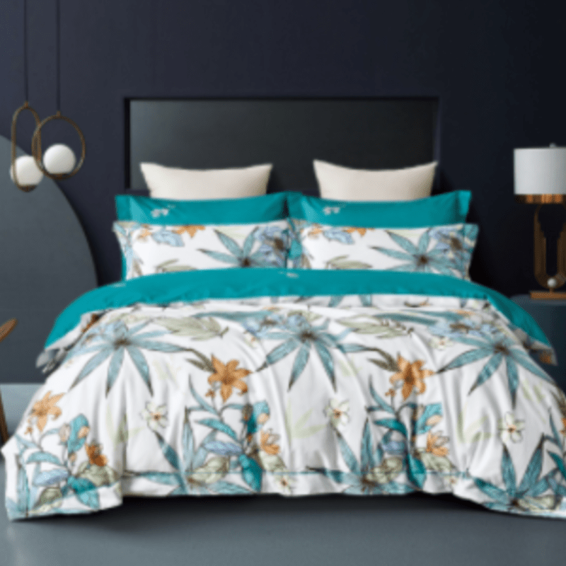 Egyptian Cotton Duvet Cover 200 Thread Count Cotton Printed Contessa Duvet Covers Set (6912730169433)