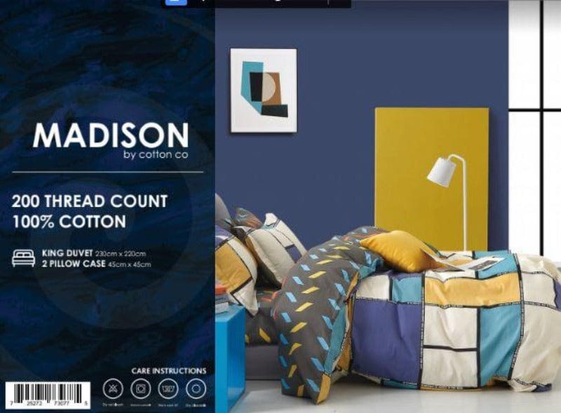 Egyptian Cotton Duvet Cover 200 Thread Count Percale Cotton Printed Duvet Covers Set Madison (6548228341849)