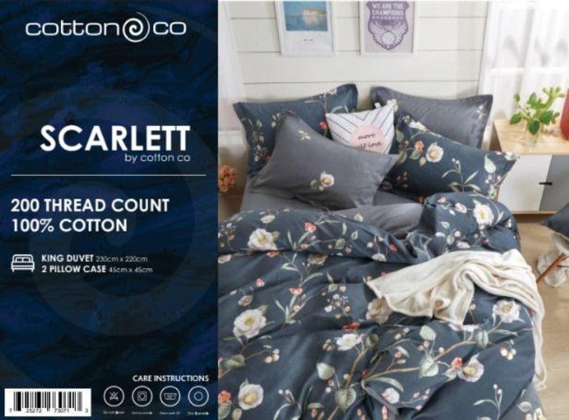 Egyptian Cotton Duvet Cover 200 Thread Count Percale Cotton Printed Duvet Covers Set Scarlett (6548229718105)