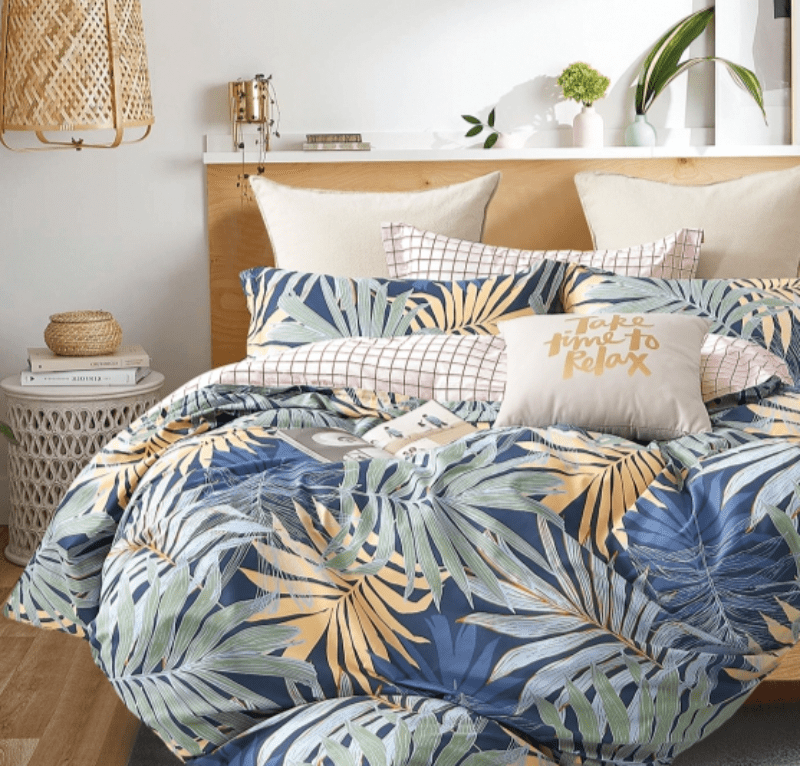 Egyptian Cotton Duvet Cover 3/4 Duvet Cover Set 200 Thread Count Cotton Printed Florida Duvet Covers Set (6925067976793)