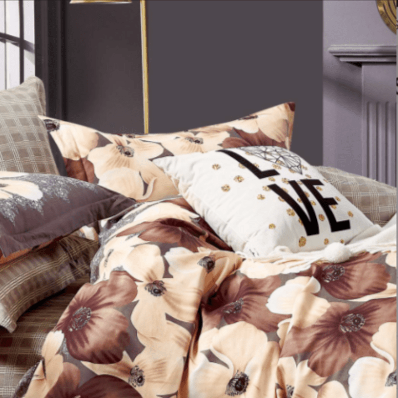 Egyptian Cotton Duvet Cover 3/4 Duvet Cover Set 200 Thread Count Cotton Printed Zahra Duvet Covers Set (6925045006425)