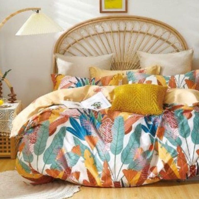 Egyptian Cotton Duvet Cover 3/4 Duvet Cover Set 200 Thread Count Percale Cotton Printed Duvet Covers Set Clare (6548230471769)