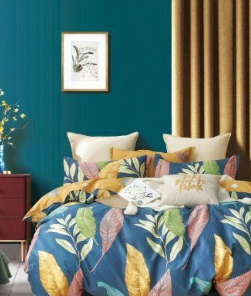 Egyptian Cotton Duvet Cover 3/4 Duvet Cover Set 200 Thread Count Percale Cotton Printed Duvet Covers Set Ivy (6547991199833)