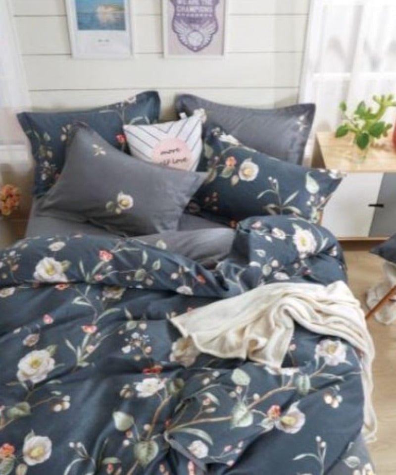 Egyptian Cotton Duvet Cover 3/4 Duvet Cover Set 200 Thread Count Percale Cotton Printed Duvet Covers Set Scarlett (6548229718105)