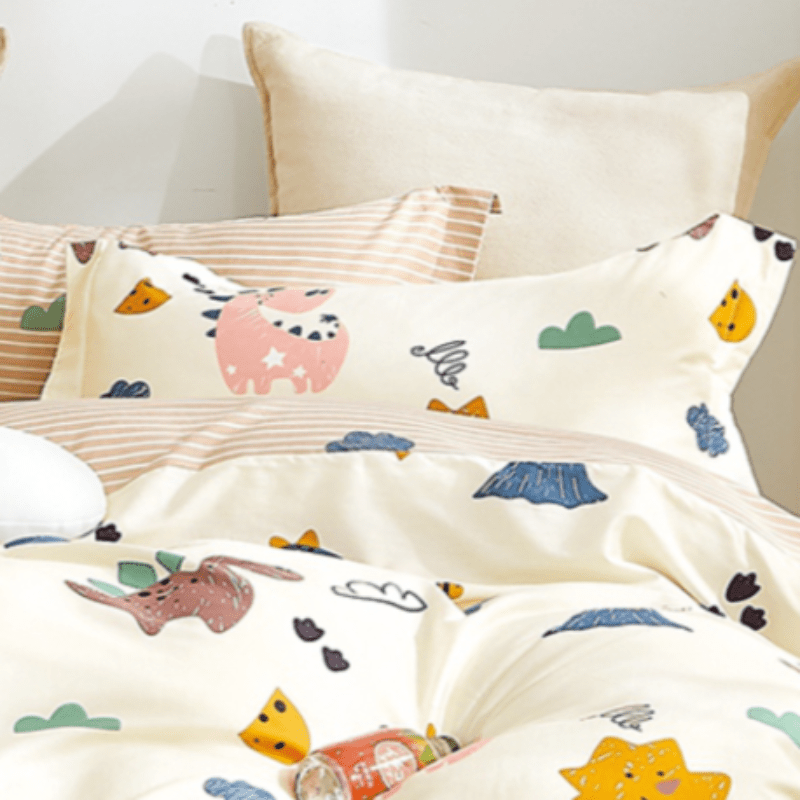 Egyptian Cotton Duvet Cover 3/4 Duvet Cover Set Kids Club Dino Duvet Covers Set (6925178962009)