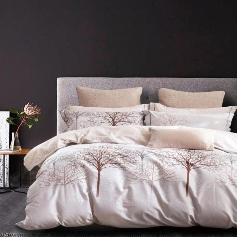 Egyptian Cotton Duvet Cover Double 200 Thread Count Grace Duvet Cover Set (4746144579673)
