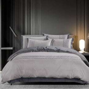 Egyptian Cotton Duvet Cover Egyptian Cotton 400 Thread Count  Donatella Silver & Grey Duvet Cover Set (6984252063833)