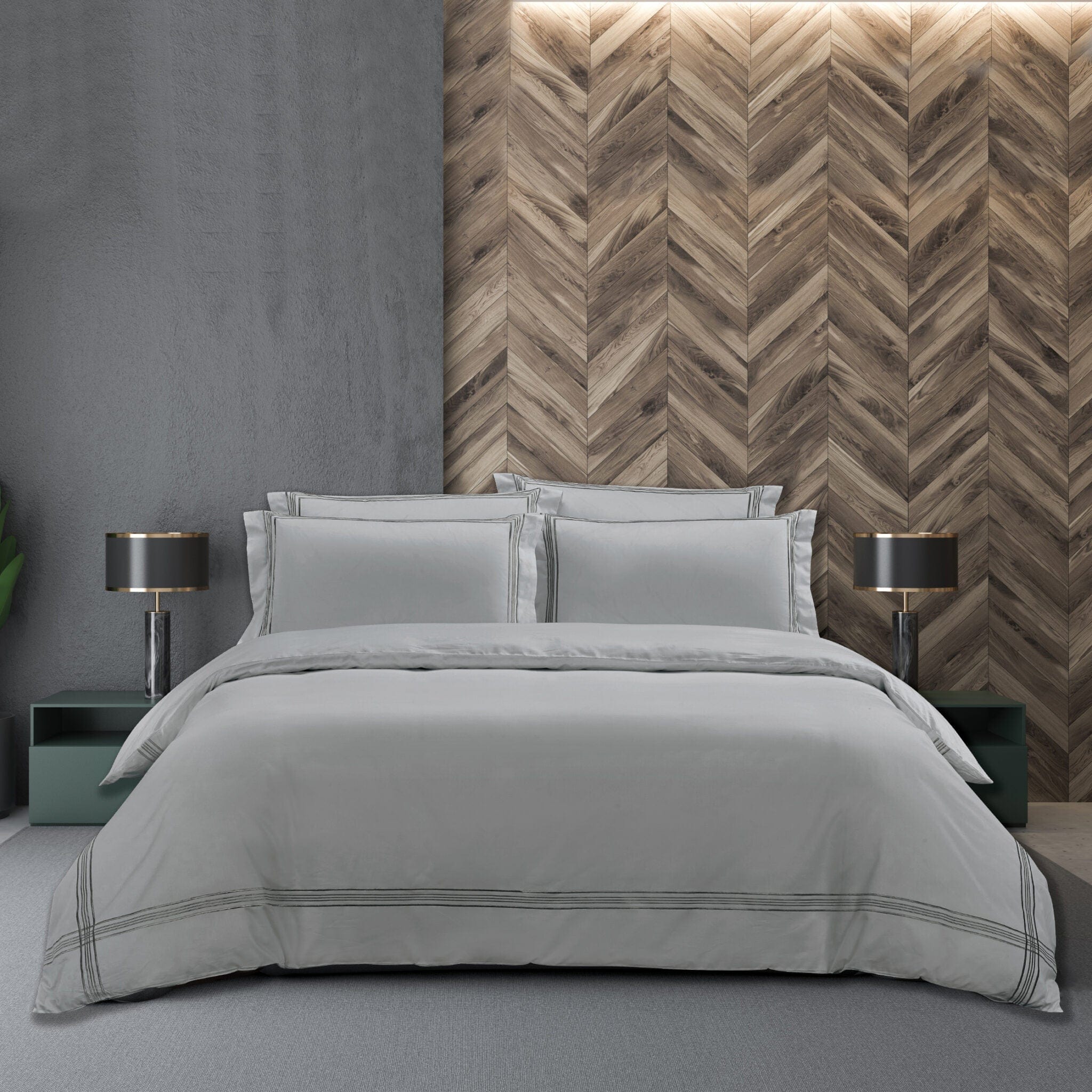 Egyptian Cotton Duvet Cover Egyptian Cotton 400 Thread Count  Duvet Giorgio Silver Cover Set (6708552663129)