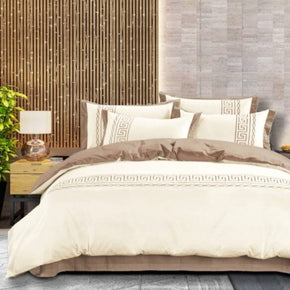 Egyptian Cotton Duvet Cover Egyptian Cotton 400 Thread Count Giorgio Cream & Stone Duvet Cover Set (6984213266521)