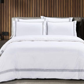 Egyptian Cotton Duvet Cover Egyptian Cotton 400 Thread Count Giorgio White & Grey Duvet Cover Set (6984188067929)