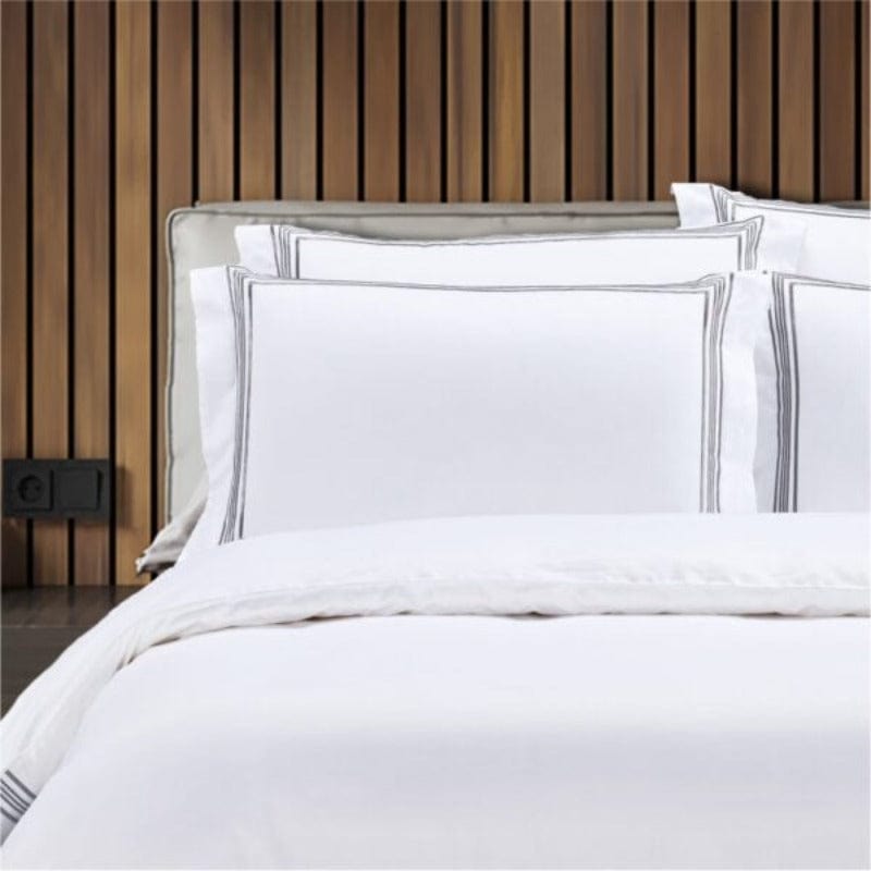 Egyptian Cotton Duvet Cover Egyptian Cotton 400 Thread Count Giorgio White & Grey Duvet Cover Set (6984188067929)