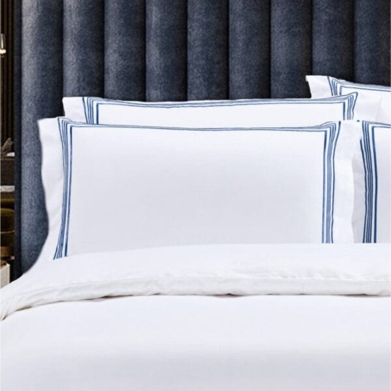 Egyptian Cotton Duvet Cover Egyptian Cotton 400 Thread Count Giorgio White & Navy Duvet Cover Set (6984204189785)