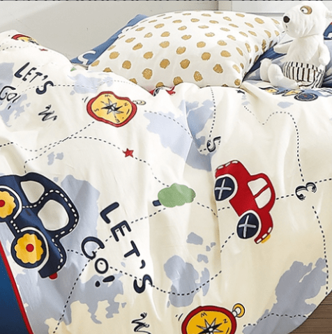 Egyptian Cotton Duvet Cover Kids Club Lets Go Duvet Covers Set (6925174472793)