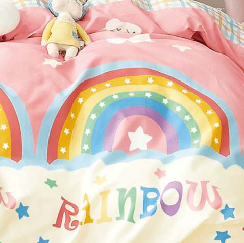 Egyptian Cotton Duvet Cover Kids Club Rainbow Duvet Covers Set (6925088784473)