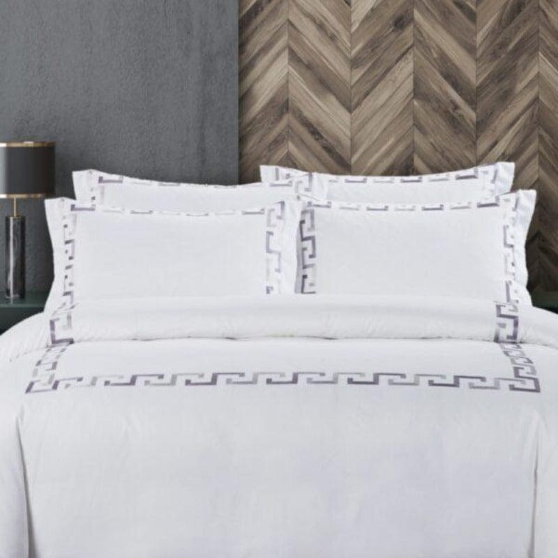 Egyptian Cotton Duvet Cover Queen Egyptian Cotton 300 Thread Count  Opulence Collection Alexsandro White Duvet Cover Set (6939128004697)